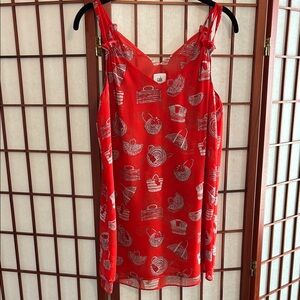 Cabi Nantucket basket print tank top with double strap detail, S